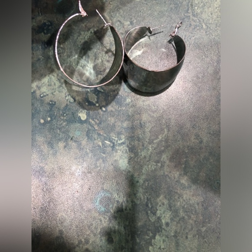 Natasha couture Oversized silver plated hollow half moon earrings new - Picture 7 of 16